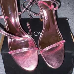 Fashion Nova Metallic Pink Heels